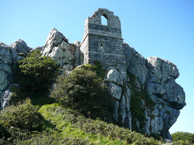 Roche Rock, the granite tower crowned by the ruined Chapel of St Michael